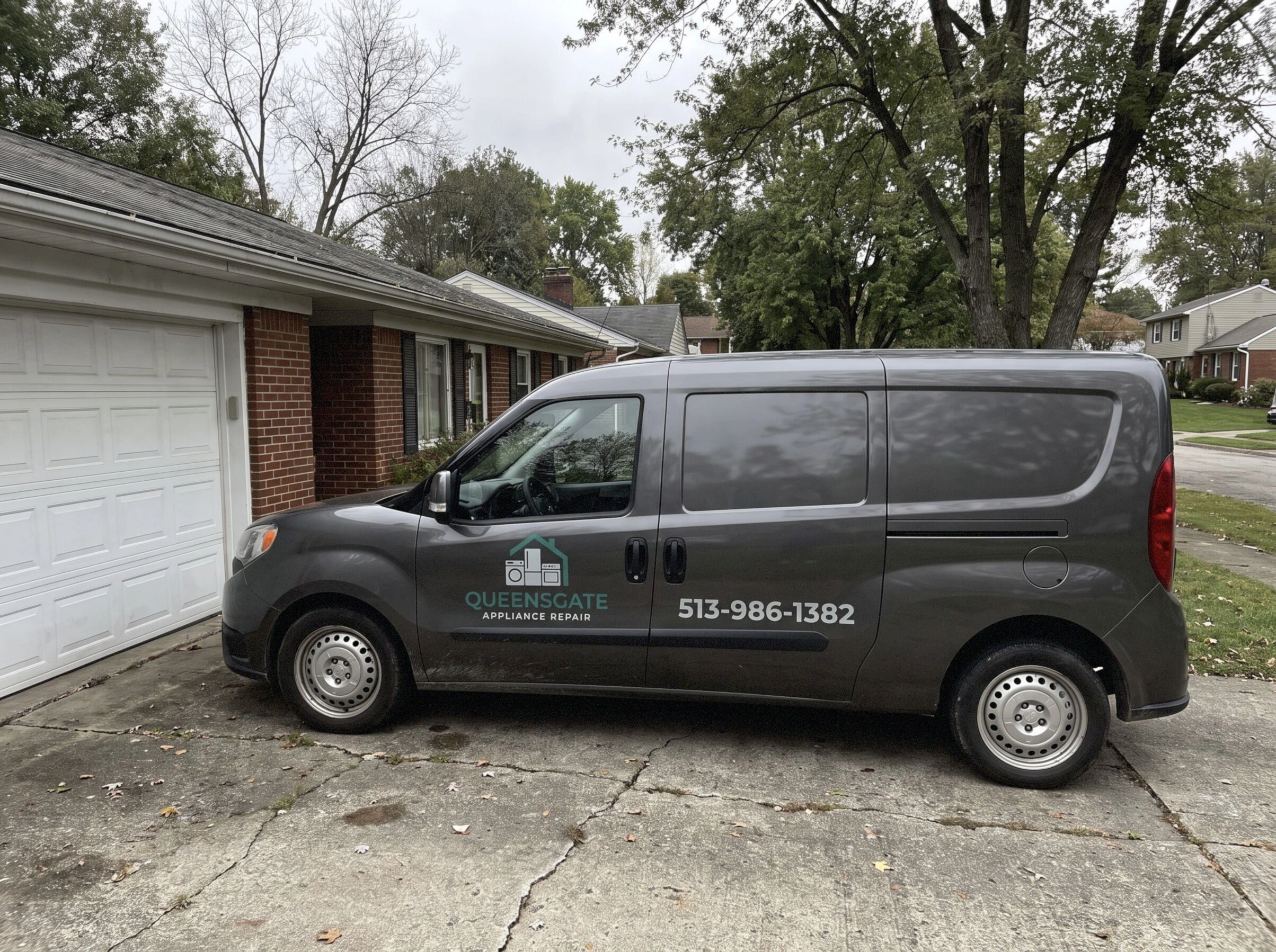 Queensgate Appliance Repair service van on the way to an appliance repair in Cincinnati